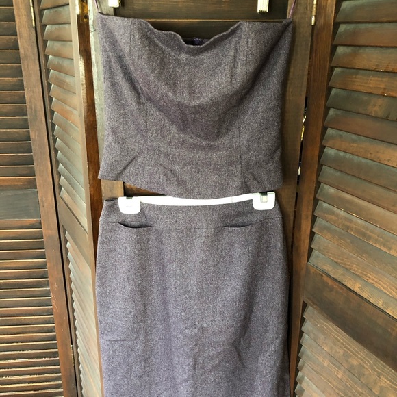 Hennes Collection 70% wool blend skirt set with strapless top. - Picture 1 of 5